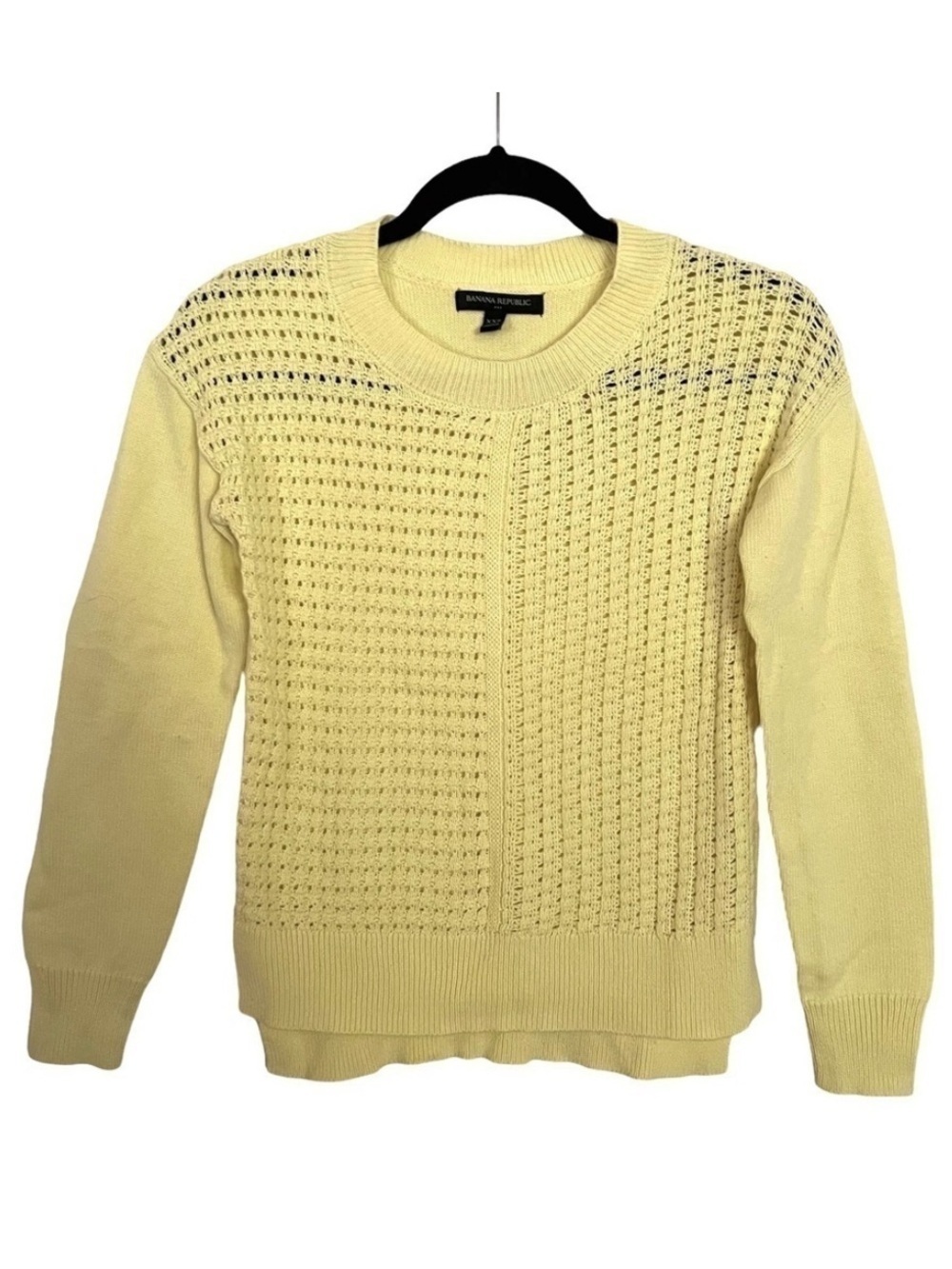 Banana Republic Factory Yellow Open Knit Sweater XXS